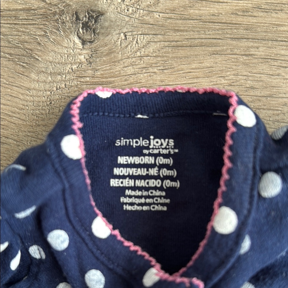 🛍️5for$15🛍️Navy Polka Dot Baby Romper - Picture 2 of 3